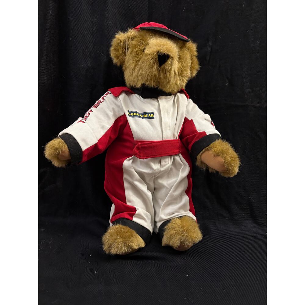 Vermont Teddy Bear Race Car Driver Teddy Bear Goodyear Race Fan Sporty
